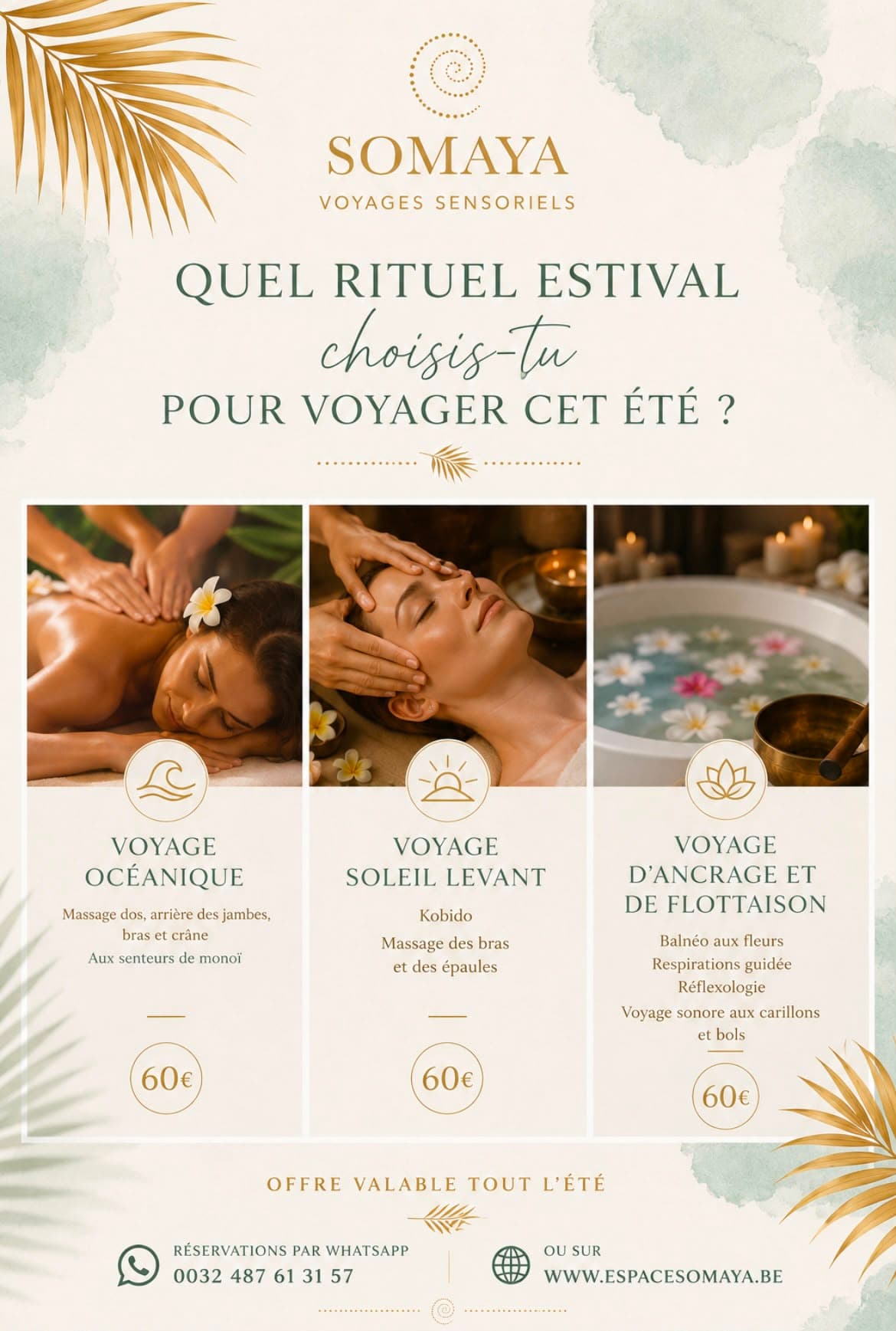 Ambiance estivale de l'offre découverte SOMAYA